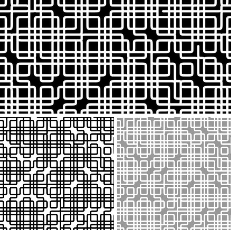 Meandering Lines Pattern Black & White