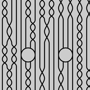 Modern Geometric Pattern Black & Light Gray